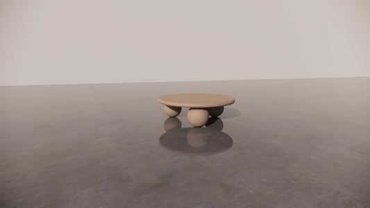 Victorian Ash Natural Light Wood Circular Coffee Table Front  