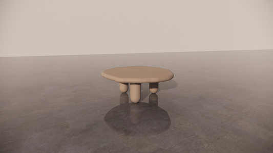 Natural Victorian Ash Timber Light Wood Matte Organic Coffee Table Front