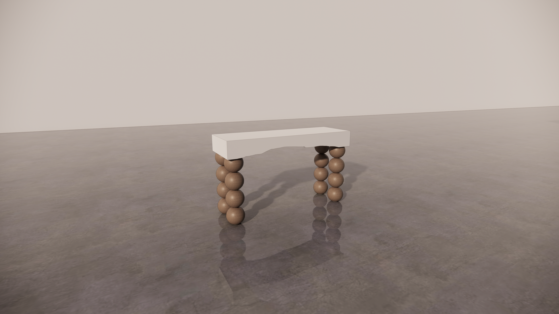 Natural Victorian Timber Dark Wood Satin Two Tone White Cream Console Table Front