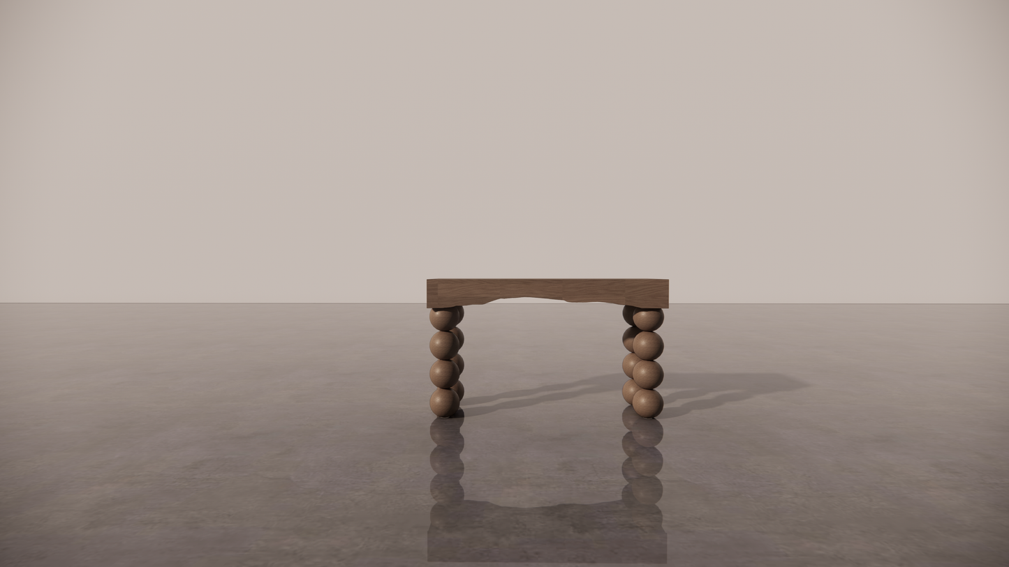Natural Victorian Dark Wood Low Sheen Satin Finish Console Table Front