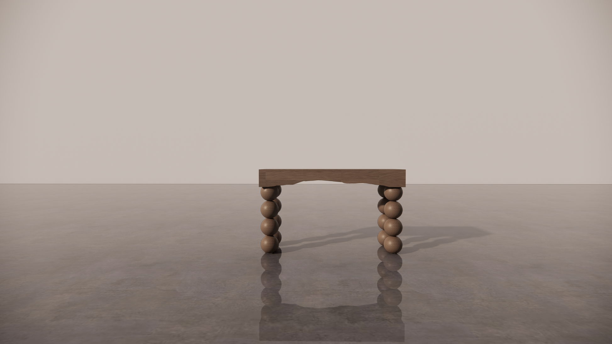 Natural Victorian Dark Wood Low Sheen Satin Finish Console Table Front