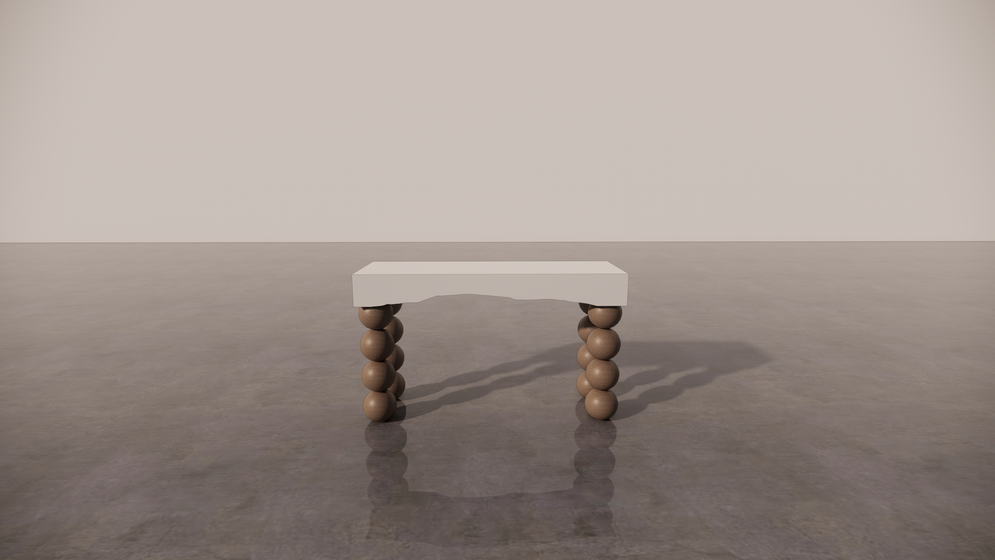 Natural Victorian Timber Dark Wood Satin Two Tone White Console Table Front
