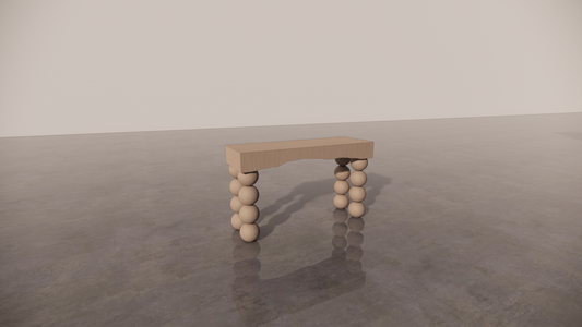 Natural Wood Victorian Ash Light Matte Timber Console Table Front