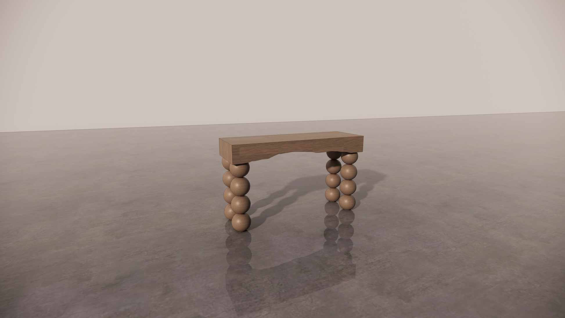 Natural Victorian Dark Wood Low Sheen Satin Finish Console Table Front