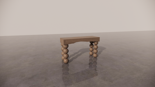 Natural Victorian Dark Wood Low Sheen Satin Finish Console Table Front