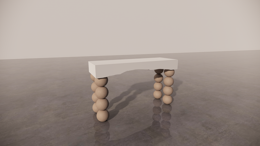 Natural Victorian Ash Light Matte Wood Two Tone White Cream Matte Tones Console Table Front