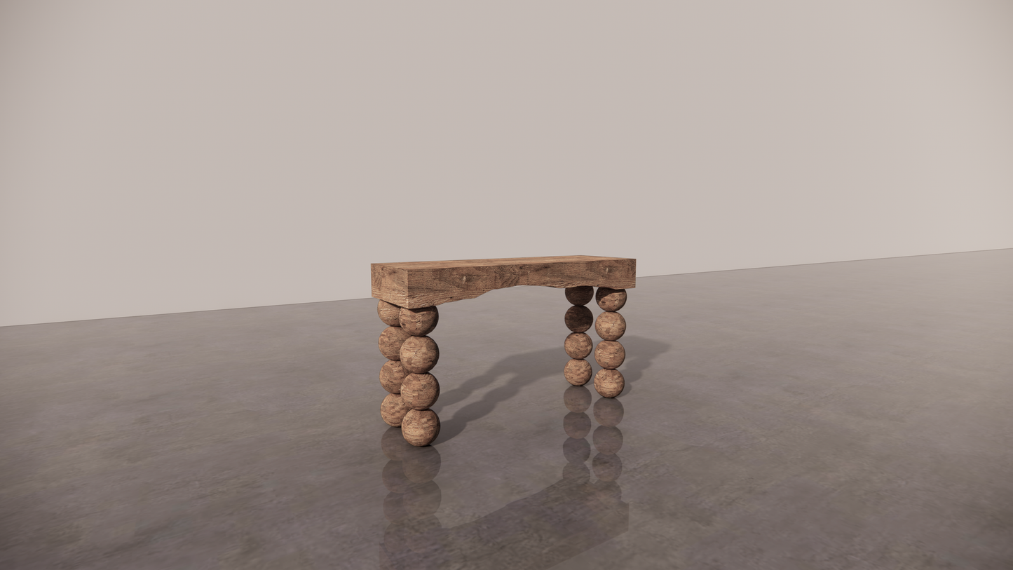 Natural Australian Blackwood Textured Finish Console Table Front 