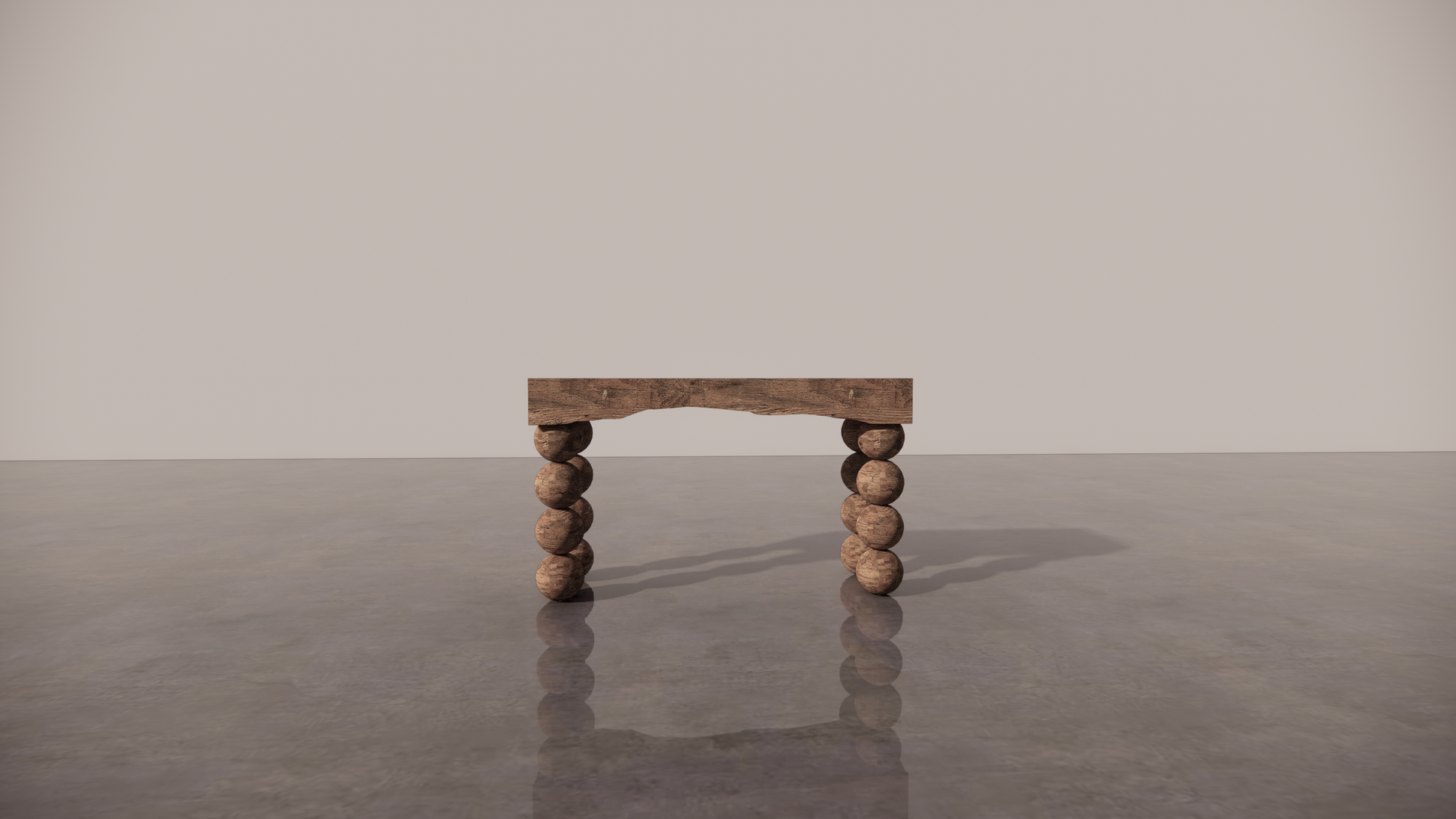 Natural Australian Blackwood Textured Finish Console Table Front 