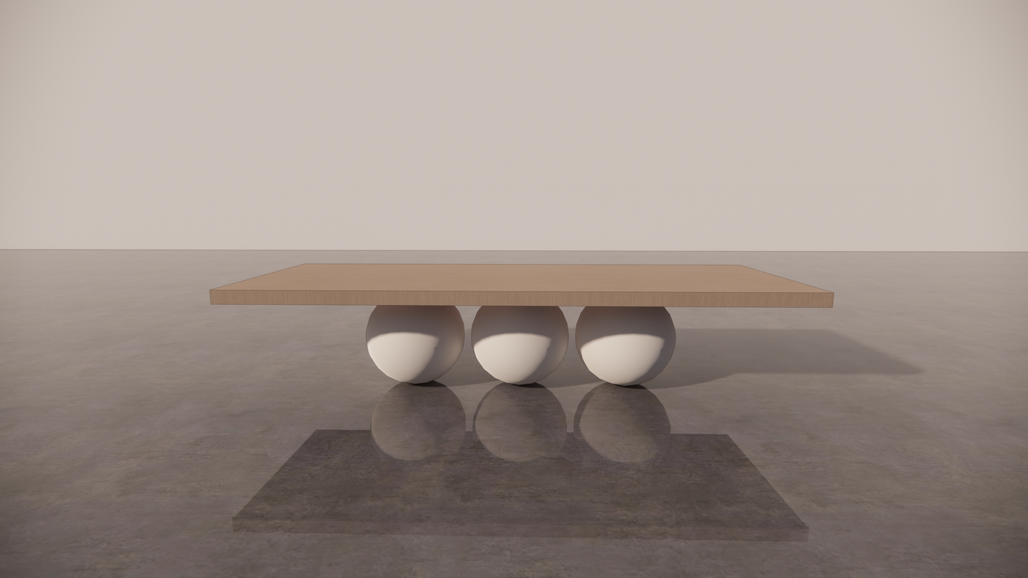 Natural Victorian Ash Light Wood Tone White Cream Matte Dining Table Front