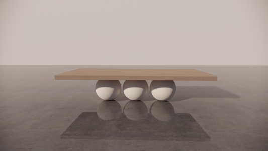 Natural Victorian Ash Light Wood Tone White Cream Matte Dining Table Front