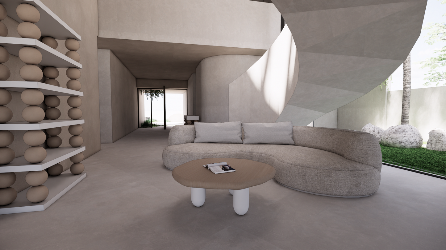 Natural Victorian Ash Matte Two Tone Light Wood With Matte Cream White Legs Organic Coffee Table Living Nook 