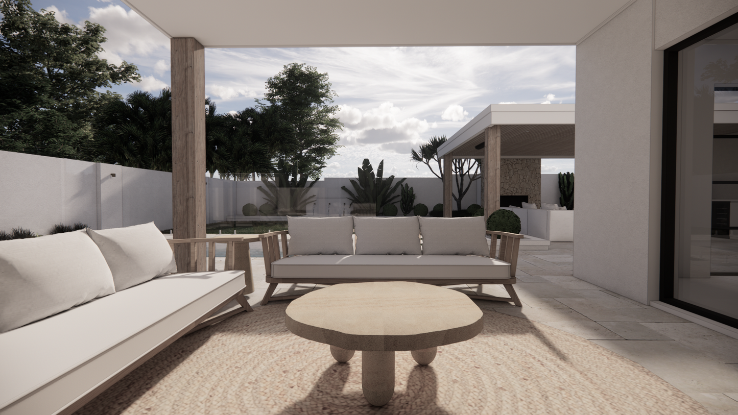 Natural Stone Marble Textured Finish Organic Coffee Table Side Table Patio Outdoor Exterior Alfresco Living 