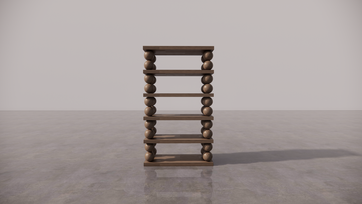 Natural Victorian Timber Dark Wood Low Sheen Satin Finish Shelf Étagère Front
