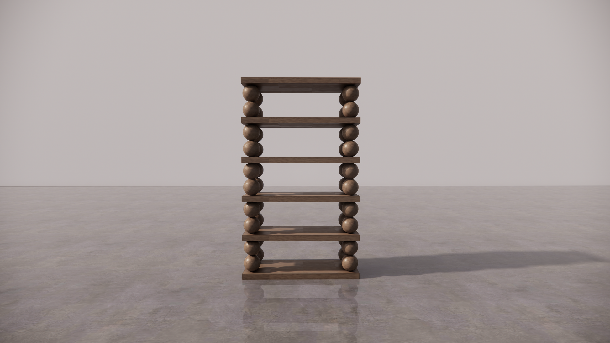 Natural Victorian Timber Dark Wood Low Sheen Satin Finish Shelf Étagère Front