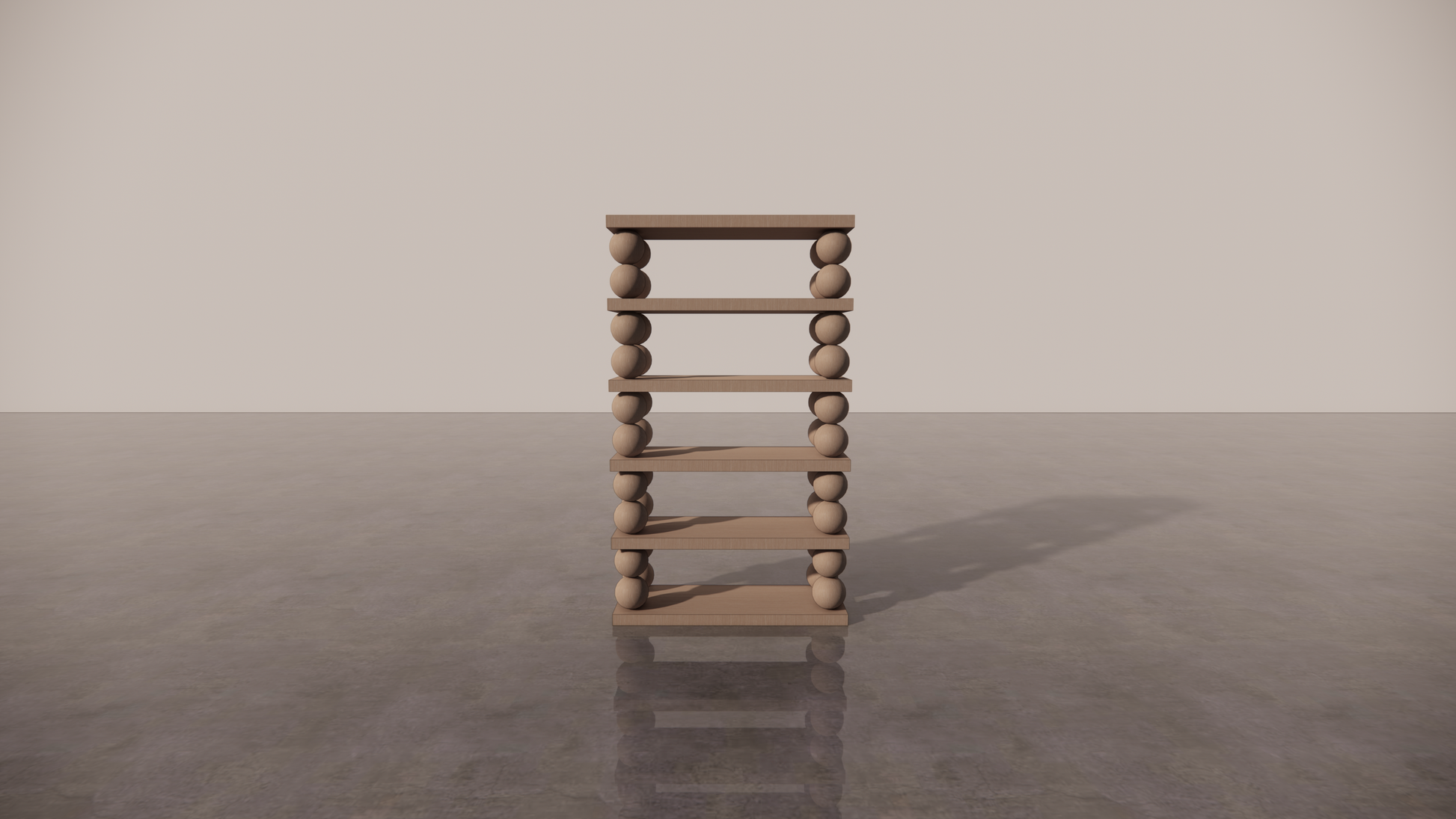 Natural Victorian Ash Light Matte Wood Shelf Étagère Front