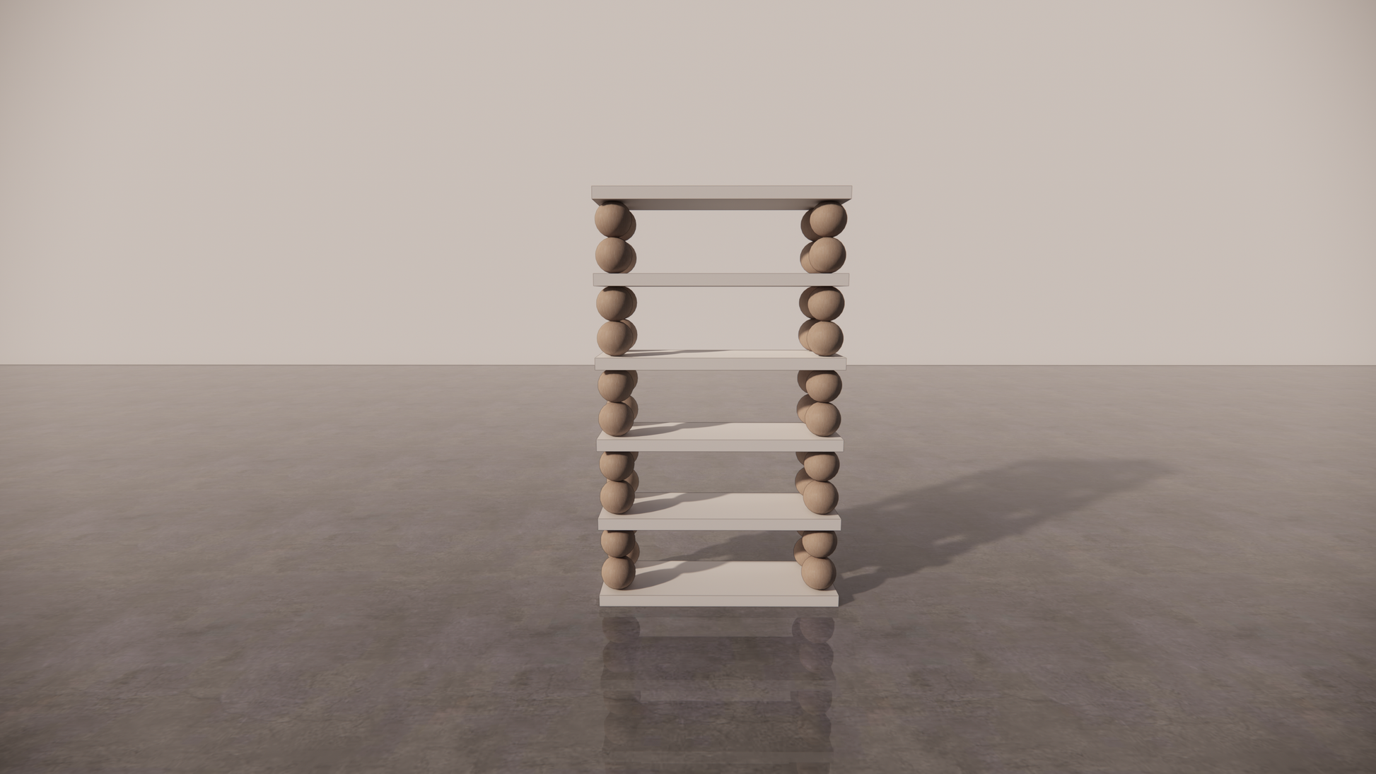 Natural Victorian Ash Light Matte Wood Two Tone White Cream Matte Shelf Étagère Front