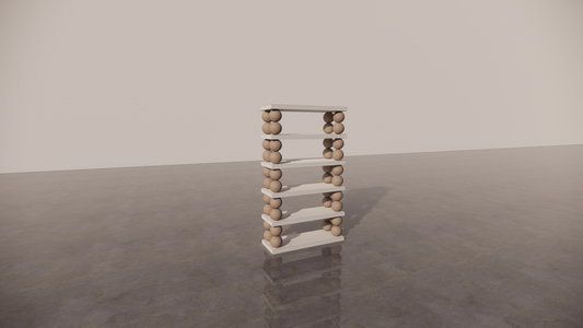 Natural Victorian Ash Light Matte Wood Two Tone White Cream Matte Shelf Étagère Front