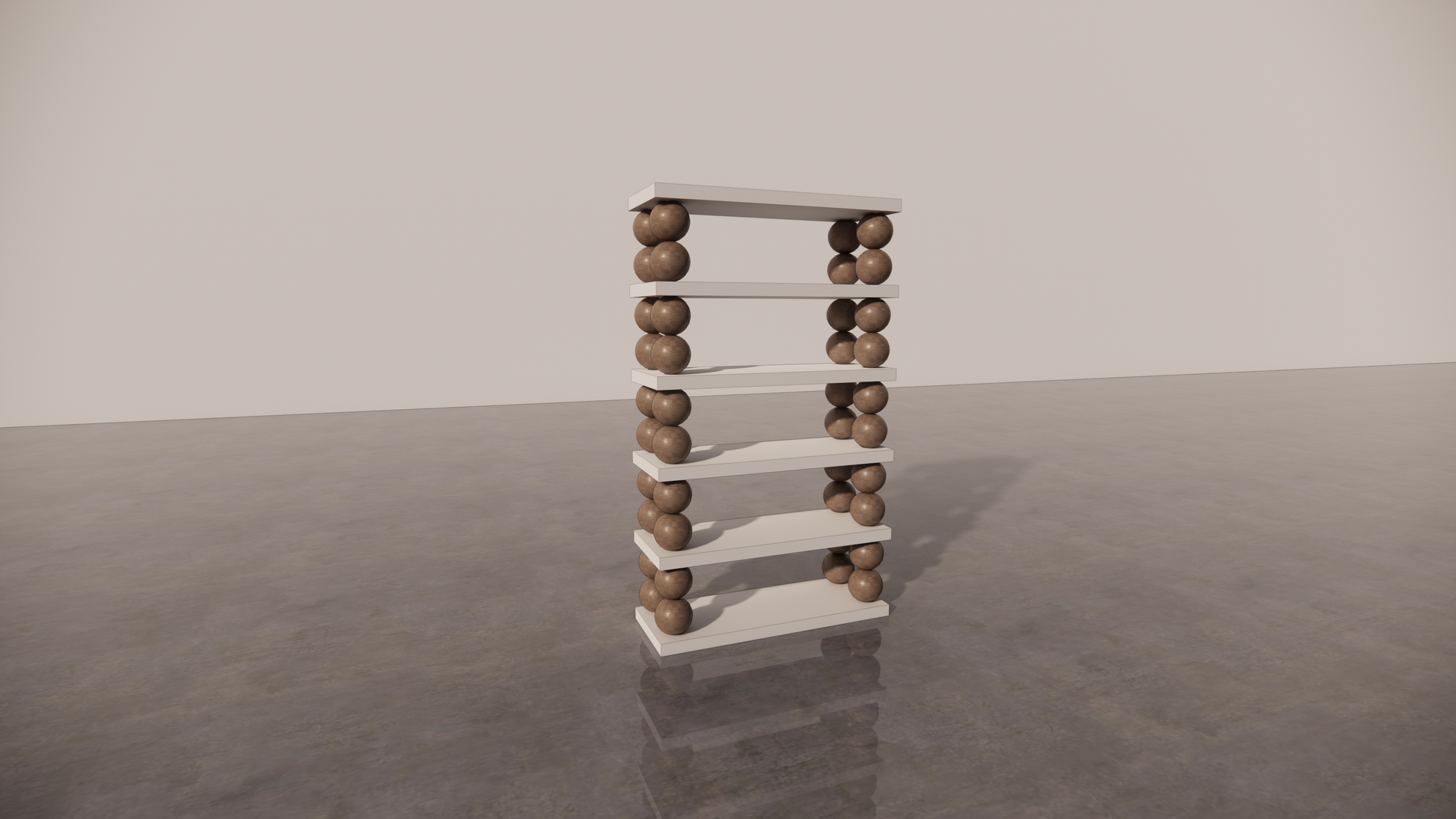Natural Victorian Timber Dark Wood Satin Low Sheen Two Tone White Cream Matte Shelf Étagère Front