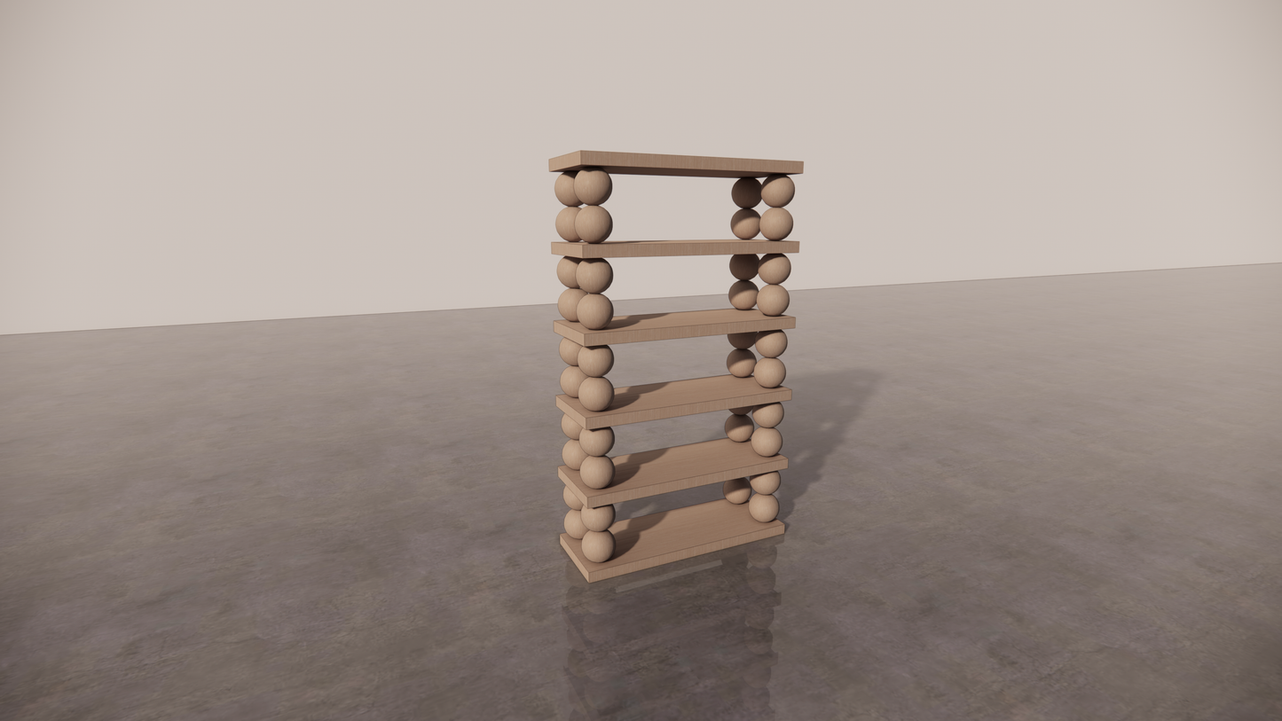 Natural Victorian Ash Light Wood Matte Shelf Étagère Front