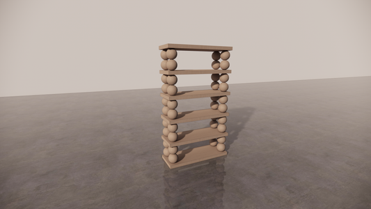 Natural Victorian Ash Light Wood Matte Shelf Étagère Front