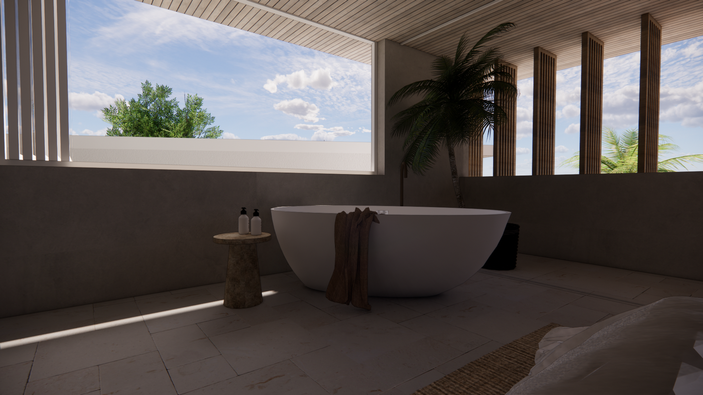 Natural Stone Travertine Premium Silver Brown Textured Finish Holes Side Table Bath Bathroom Indoor Outdoor 