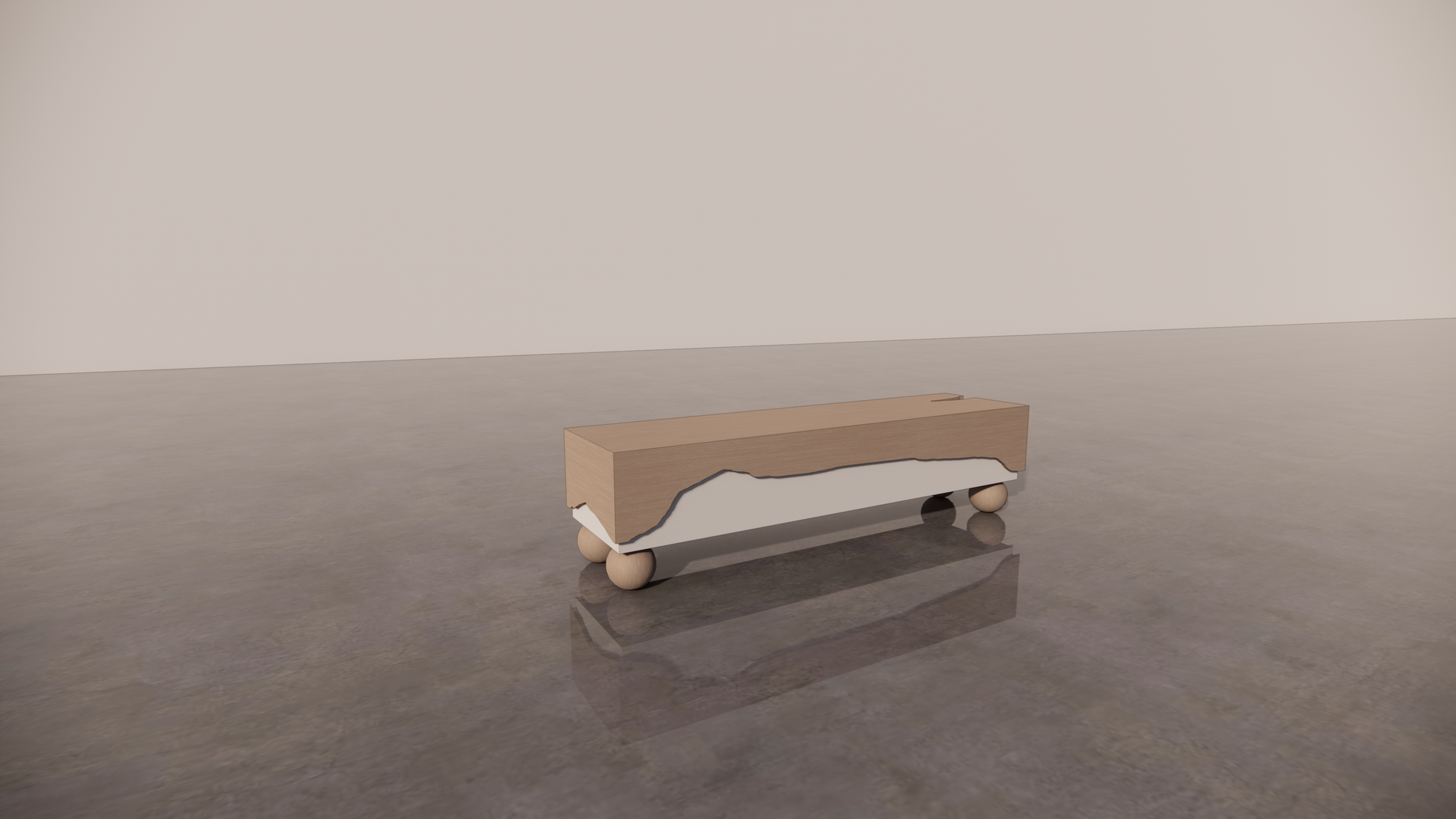 Natural Matte Wood Victorian Ash Two Tone White Cream Matte Tones Light Timber Finish TV Unit Front