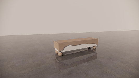 Natural Matte Wood Victorian Ash Two Tone White Cream Matte Tones Light Timber Finish TV Unit Front
