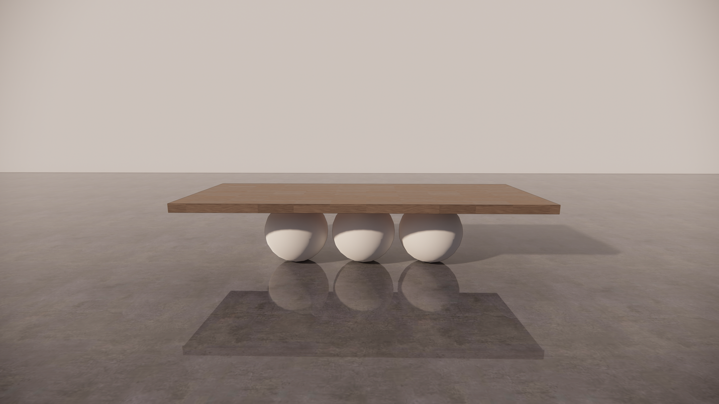 Natural Victorian Timber Dark Wood Satin Low Sheen Two Tone White Cream Matte Dining Table Front
