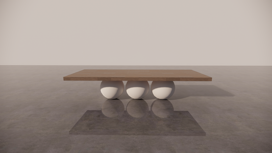 Natural Victorian Timber Dark Wood Satin Low Sheen Two Tone White Cream Matte Dining Table Front