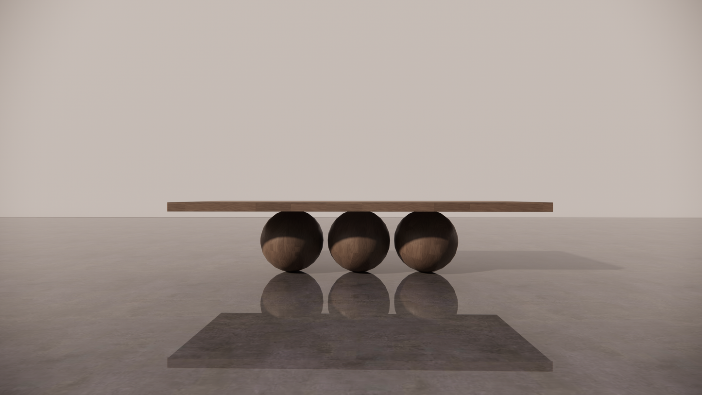 Natural Victorian Timber Dark Wood Satin Low Sheen Dining Table Front